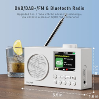 Mycket DAB rádio přenosné, digitální rádio DAB Plus s Bluetooth, FM rádio s dobíjením přes USB, malé rádio napájené z baterie, d